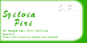 szilvia piri business card